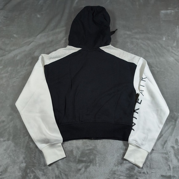 Nike Sportswear Air Hoodie Womens Small Black White Full Zip Sweatshirt New - Picture 2 of 12